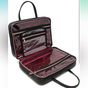 Ms Lovely Vegan Leather Toiletry Travel Bag, Large Cosmetic size NWOT!